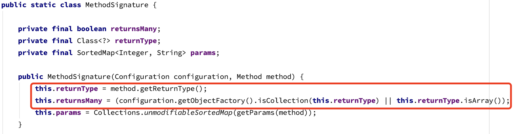 图 12-5 方法签名获取方法的返回参数类型